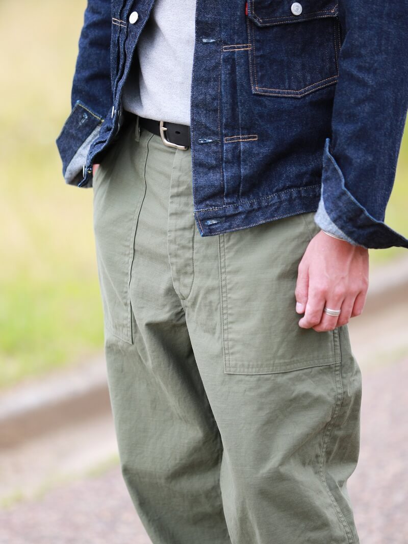 TCB jeans TCBジーンズ TCB 50's BAKER PT ベイカーパンツ オリーブ