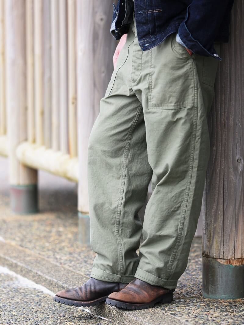 TCB jeans TCBジーンズ TCB 50's BAKER PT ベイカーパンツ オリーブ ...