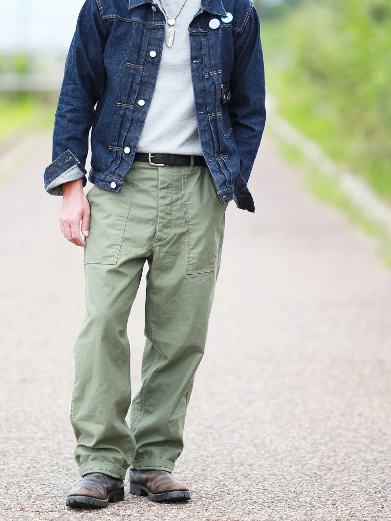 TCB jeans TCBジーンズ TCB 50's BAKER PT ベイカーパンツ オリーブ