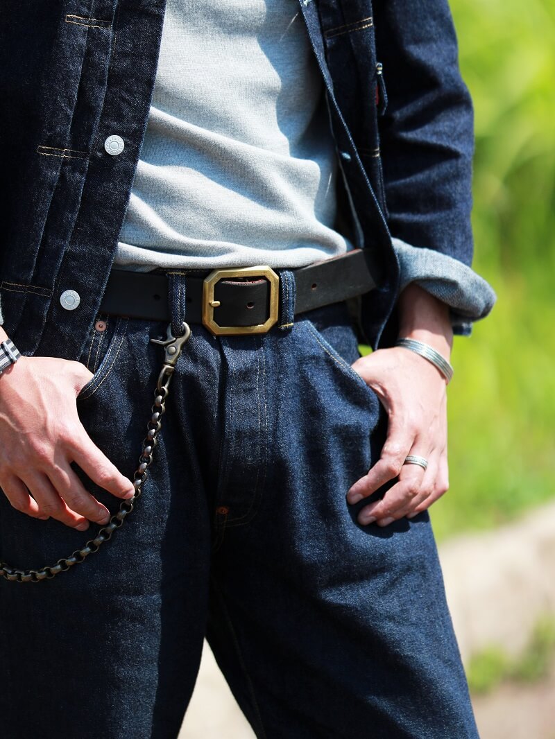 Vintage Works ヴィンテージワークス Leather belt 5Hole レザーベルト 5ホール 茶芯 DH684