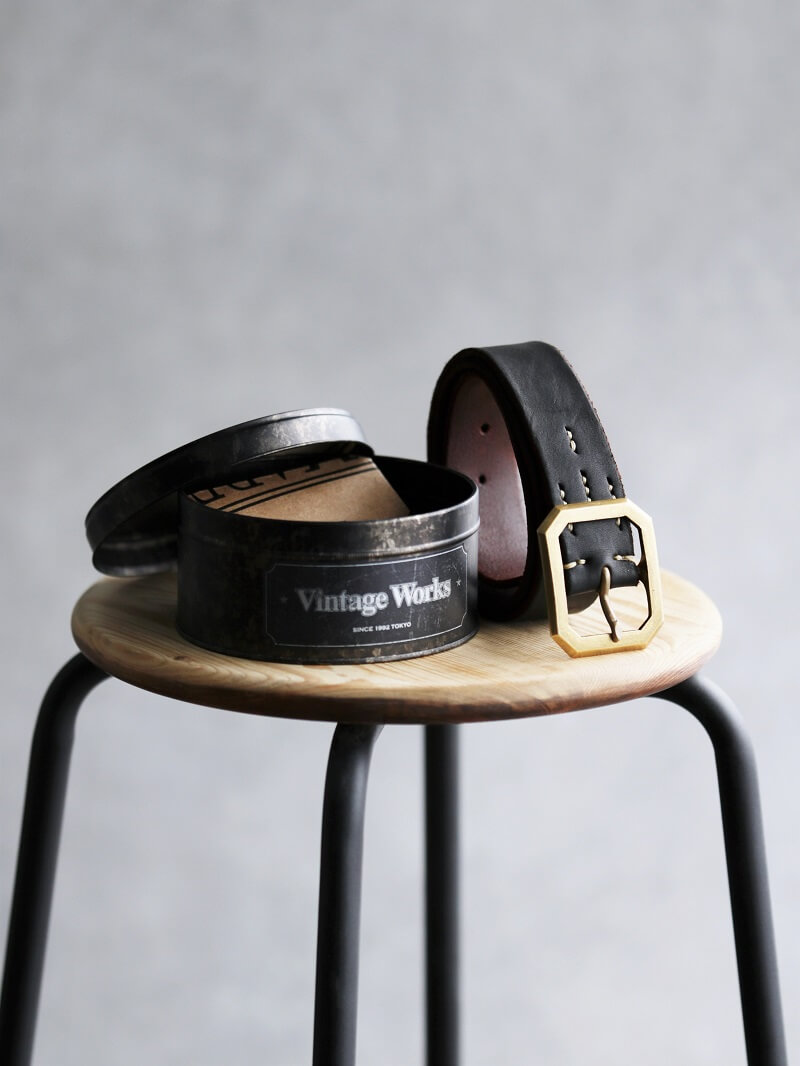 Vintage Works ヴィンテージワークス Leather belt 5Hole レザーベルト 5ホール 茶芯 DH684