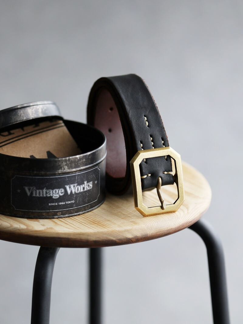 Vintage Works ヴィンテージワークス Leather belt 5Hole レザーベルト 5ホール 茶芯 DH684