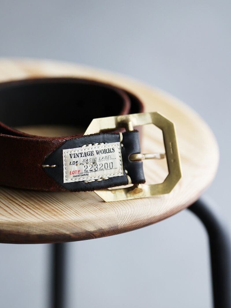 Vintage Works ヴィンテージワークス Leather belt 5Hole レザーベルト 5ホール 茶芯 DH684