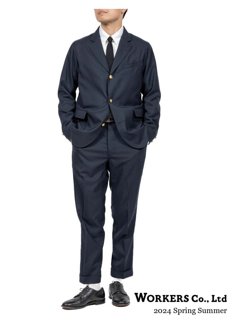 ブルーワーカー WORKERS IVY BLAZER 8.2oz Flat Chino Navy ¥34100- オンライン