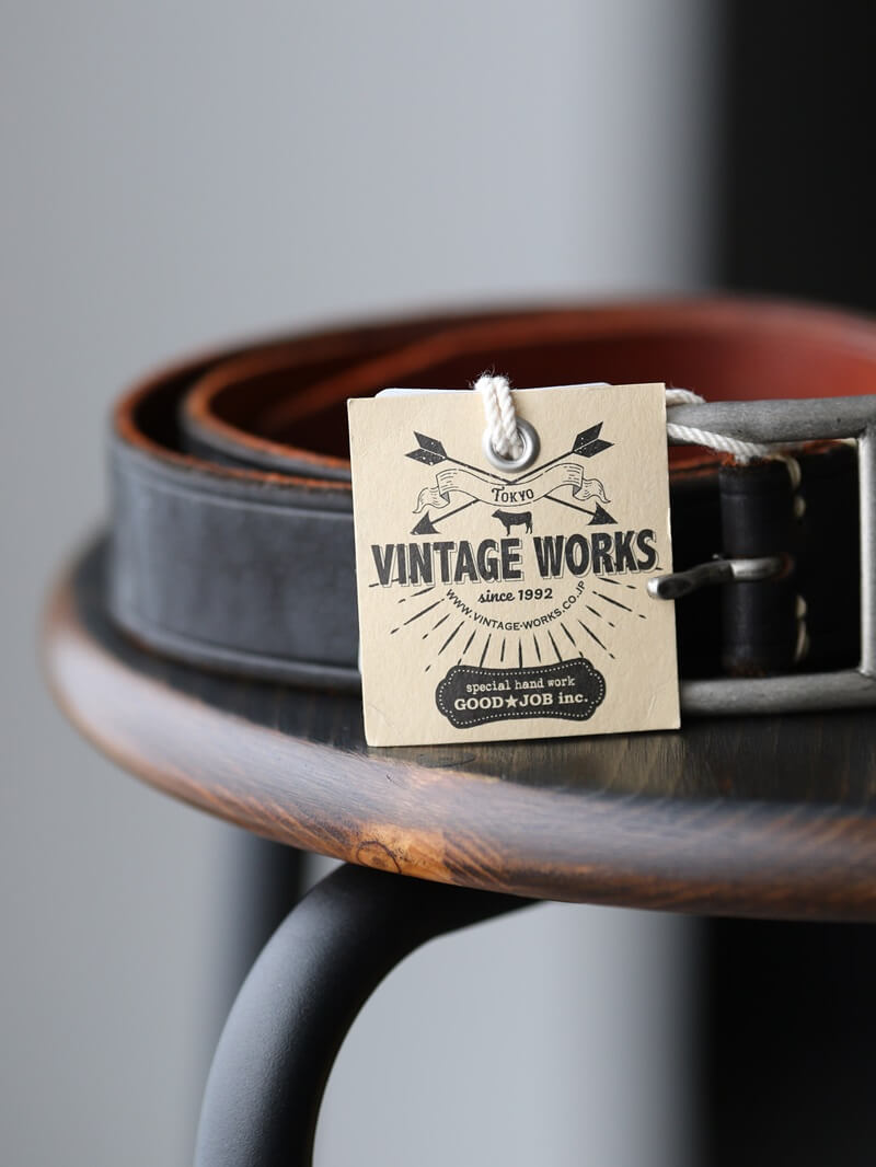 Vintage Works ヴィンテージワークス Leather belt 7Hole レザーベルト 7ホール 茶芯 DH5727