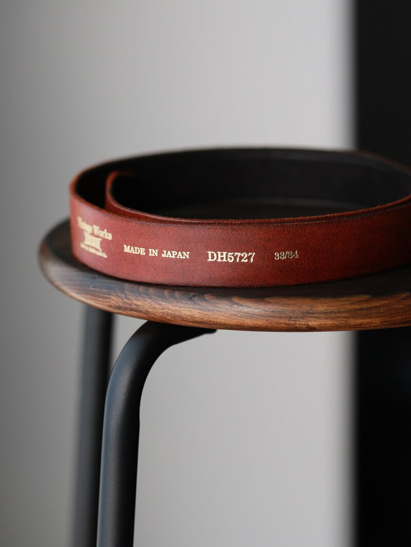 Vintage Works ヴィンテージワークス Leather belt 7Hole レザーベルト 7ホール 茶芯 DH5727