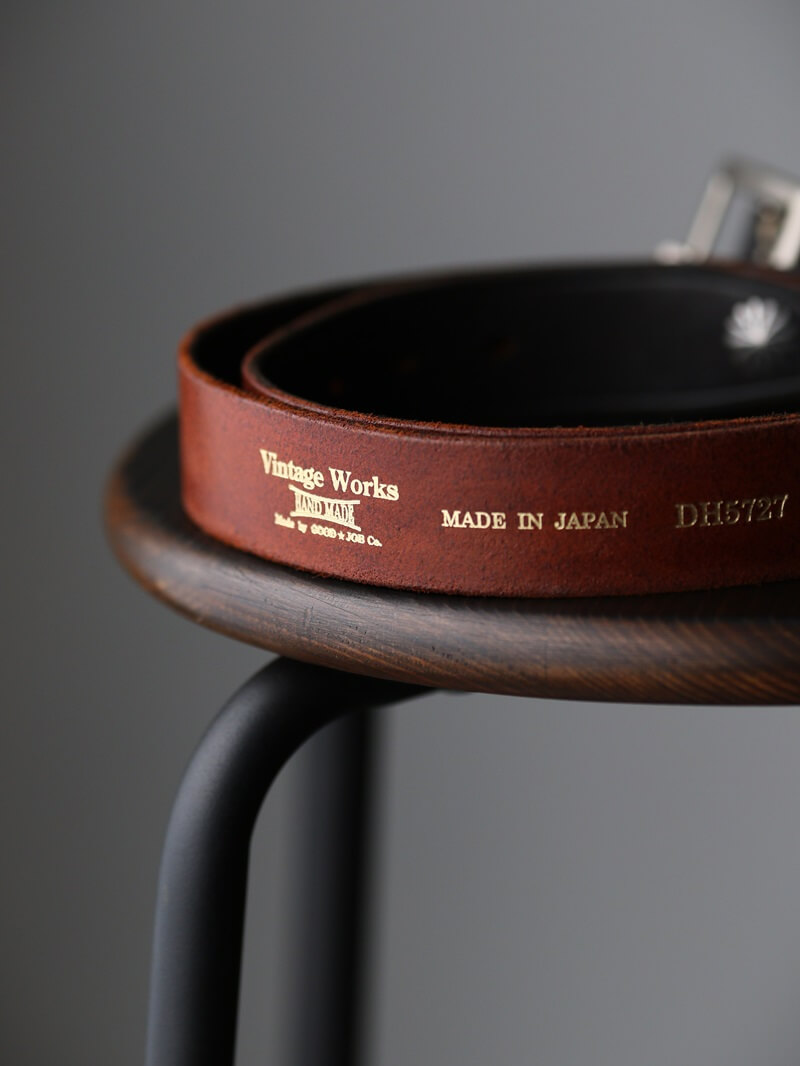 Vintage Works ヴィンテージワークス Leather belt 7Hole レザーベルト 7ホール コンチョ 茶芯 DH5727 CH-3