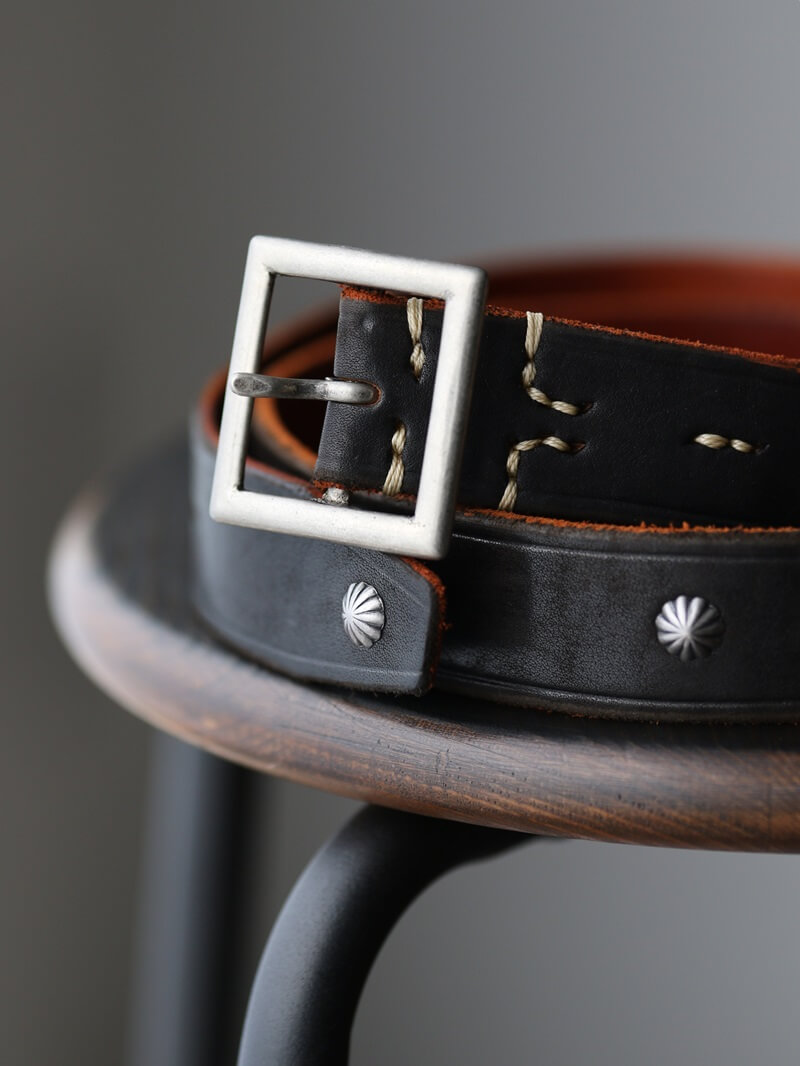 Vintage Works ヴィンテージワークス Leather belt 7Hole レザーベルト 7ホール コンチョ 茶芯 DH5727 CH-1