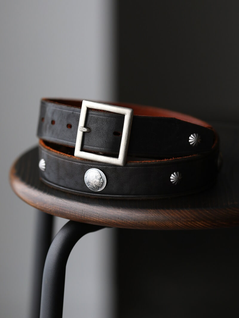 Vintage Works ヴィンテージワークス Leather belt 7Hole レザーベルト 7ホール コンチョ 茶芯 DH5727 CH-1