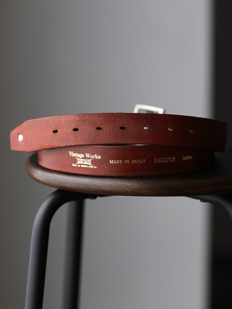 Vintage Works ヴィンテージワークス Leather belt 7Hole レザーベルト 7ホール コンチョ 茶芯 DH5727 CH-3