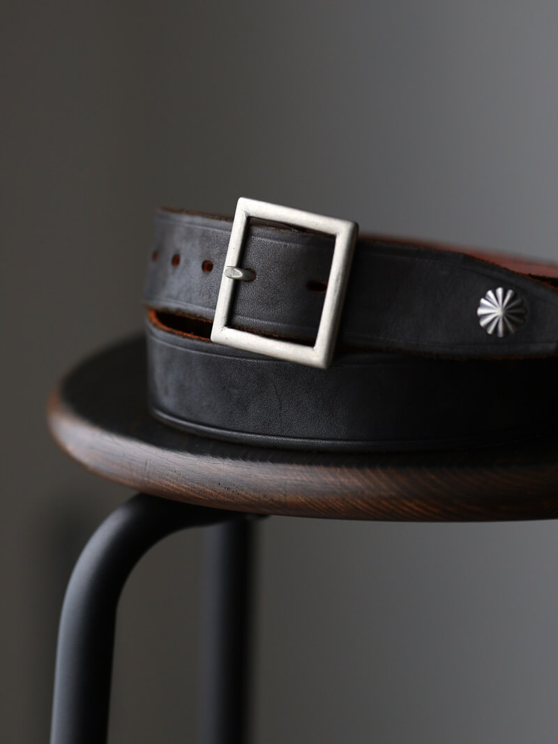 Vintage Works ヴィンテージワークス Leather belt 7Hole レザーベルト 7ホール コンチョ 茶芯 DH5727 CH-3