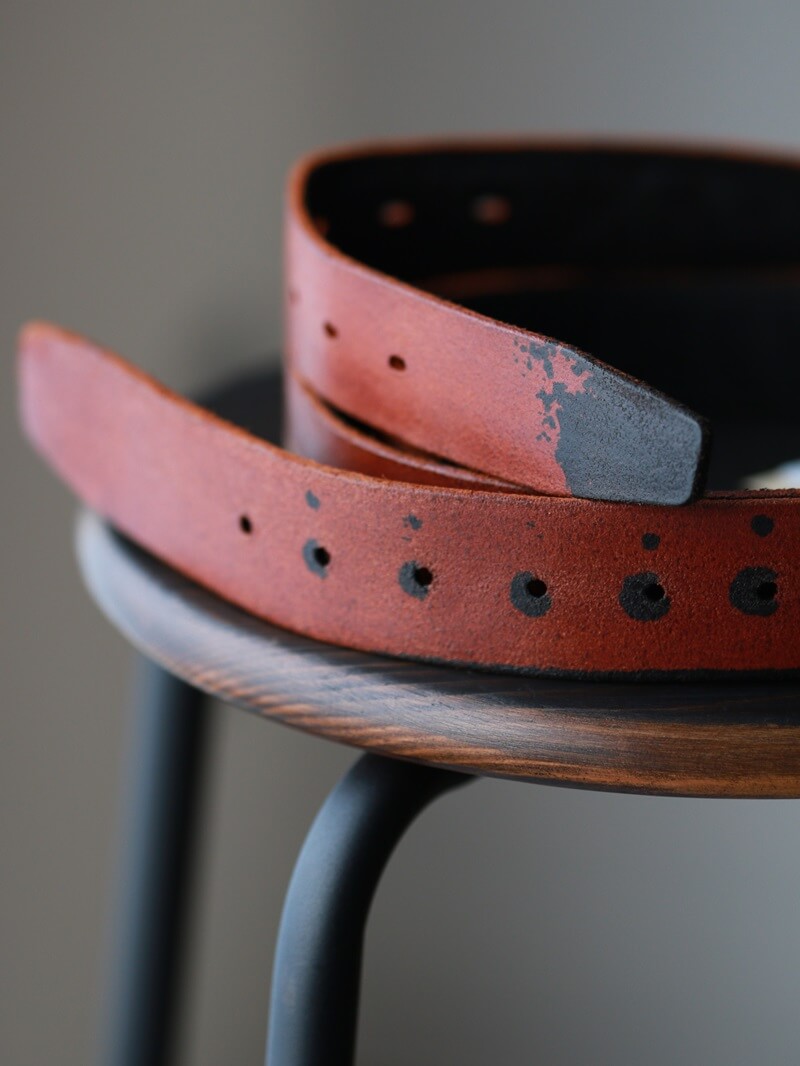 Vintage Works ヴィンテージワークス Leather belt 7Hole レザーベルト 7ホール コンチョ 茶芯 DH5727 CH-3