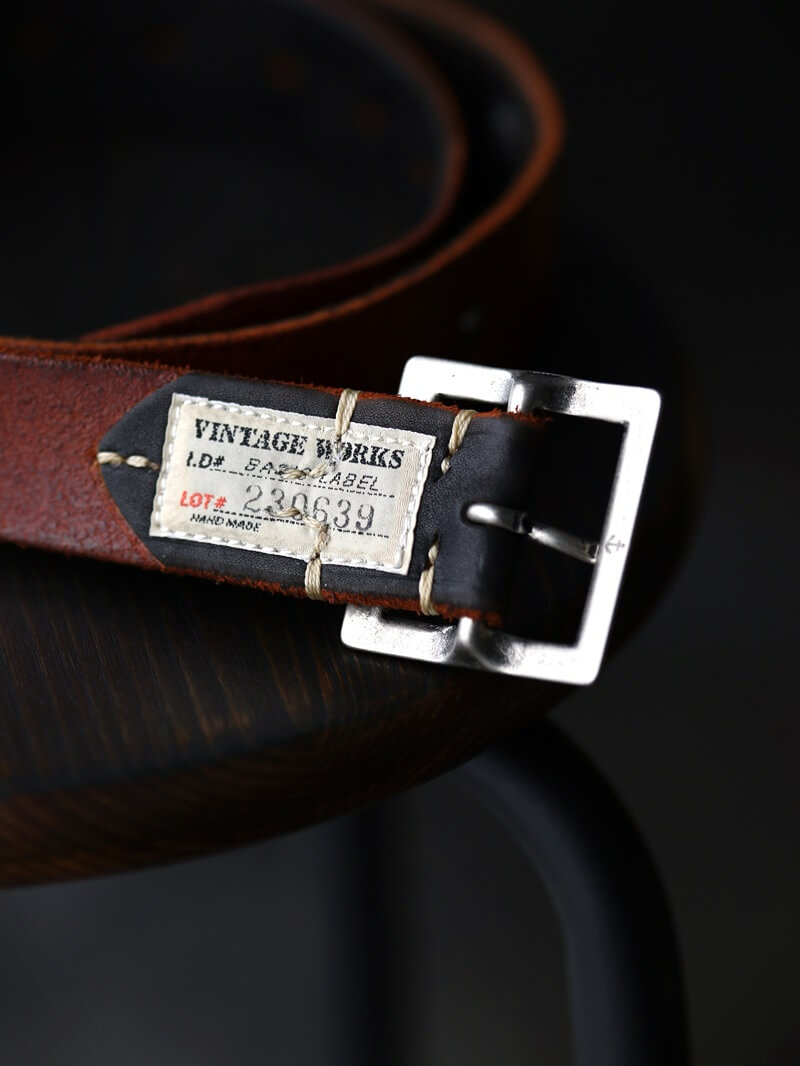 Vintage Works ヴィンテージワークス Leather belt 7Hole レザーベルト 7ホール コンチョ 茶芯 DH5727 CH-1