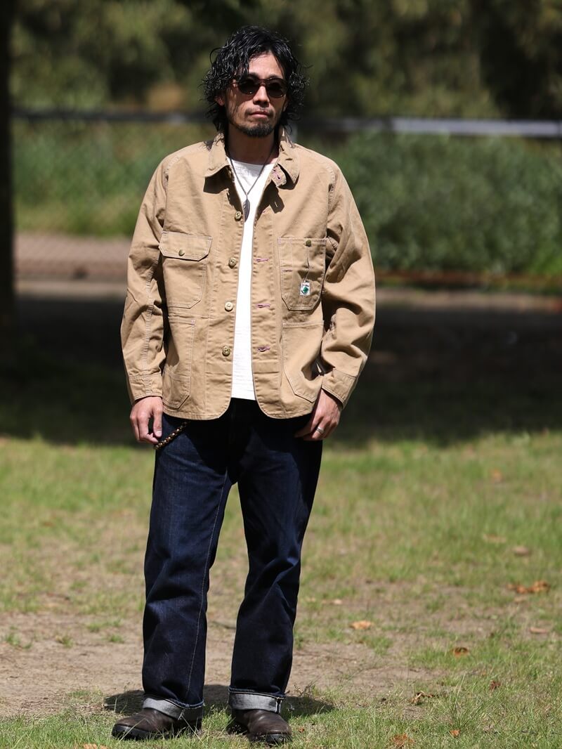 TCB jeans TCBジーンズ Cat Head Jacket Khaki Drill キャットヘッドジャケット カーキドリル カバーオール Qurious キュリアス 新潟 通販