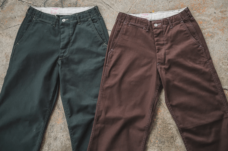 TCB jeans TCBジーンズ Stay Gold Chino/ Tree Green & Trunk Brown ステイゴールドチノ グリーン&ブラウン