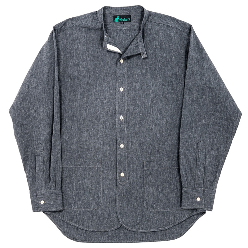 2026春夏 ご予約 WORKERS ワーカーズ Band Collar Shirt, Black