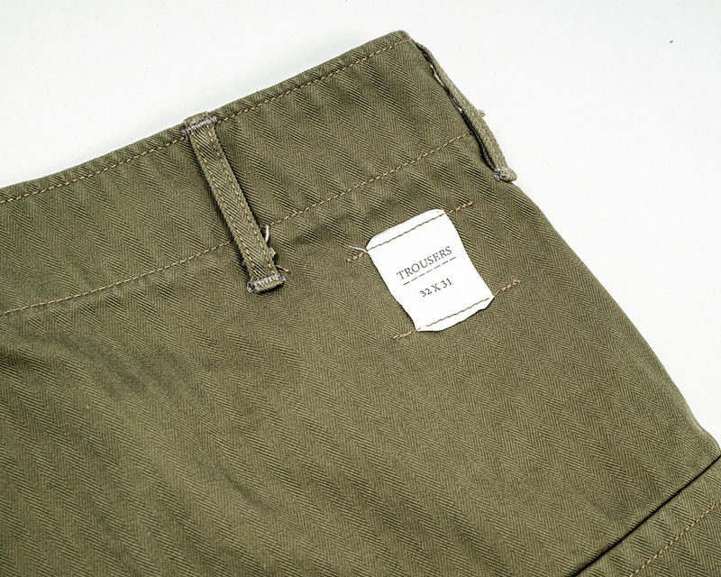 WORKERS ワーカーズ M43 Trousers Mod, OD Herringbone