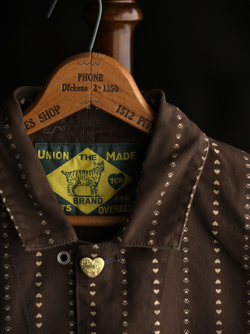 TCB jeans TCBジーンズ Cathartt Chore Coat Brown Paw Stripe キャットハート チョアコート
