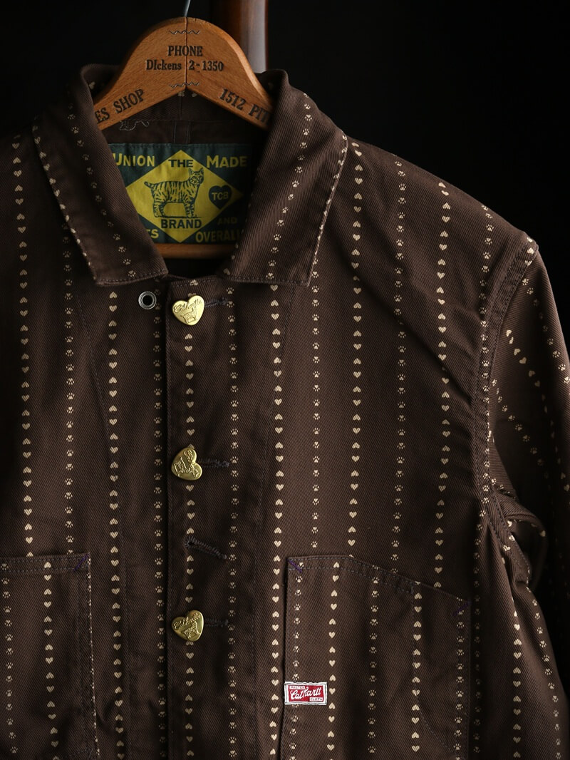 TCB jeans TCBジーンズ Cathartt Chore Coat Brown Paw Stripe キャットハート チョアコート
