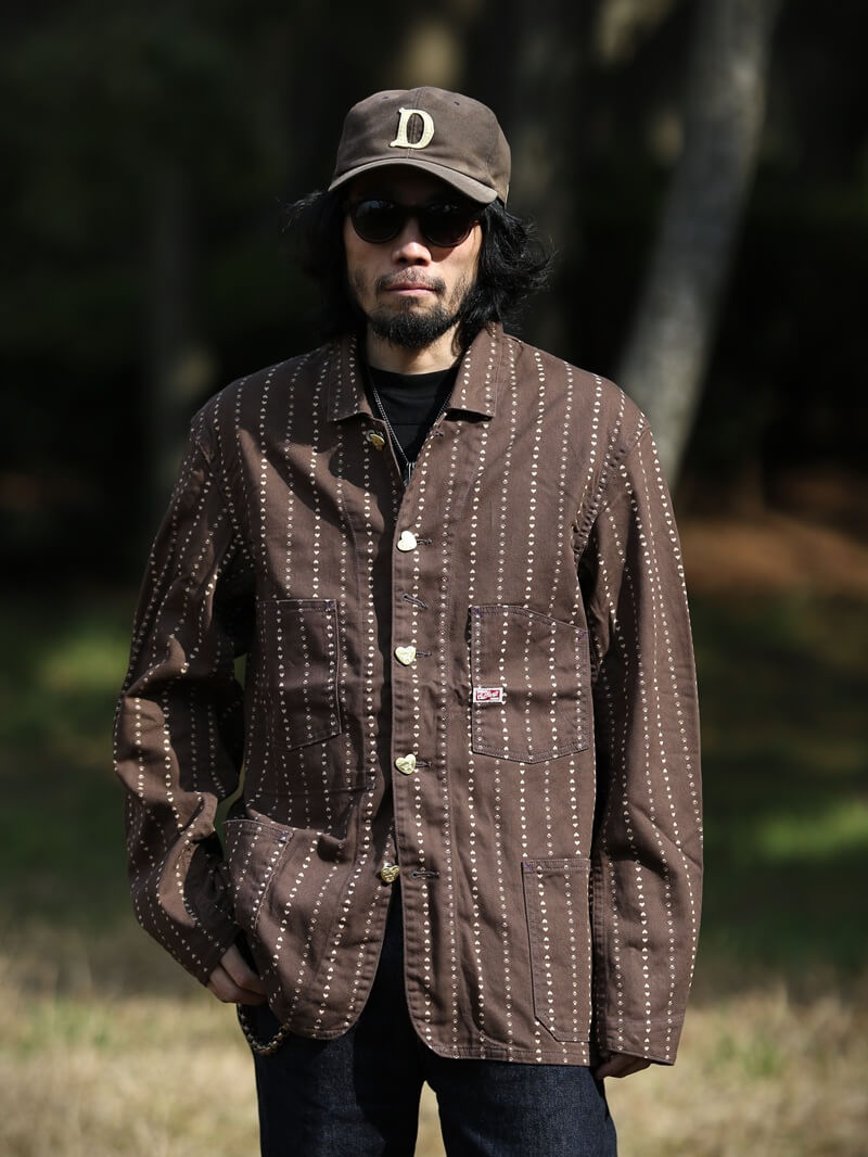 TCB jeans TCBジーンズ Cathartt Chore Coat Brown Paw Stripe キャットハート チョアコート