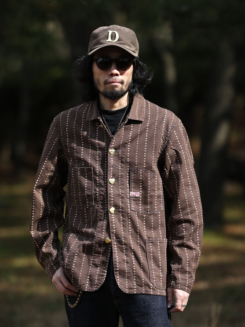 TCB jeans TCBジーンズ Cathartt Chore Coat Brown Paw Stripe キャットハート チョアコート