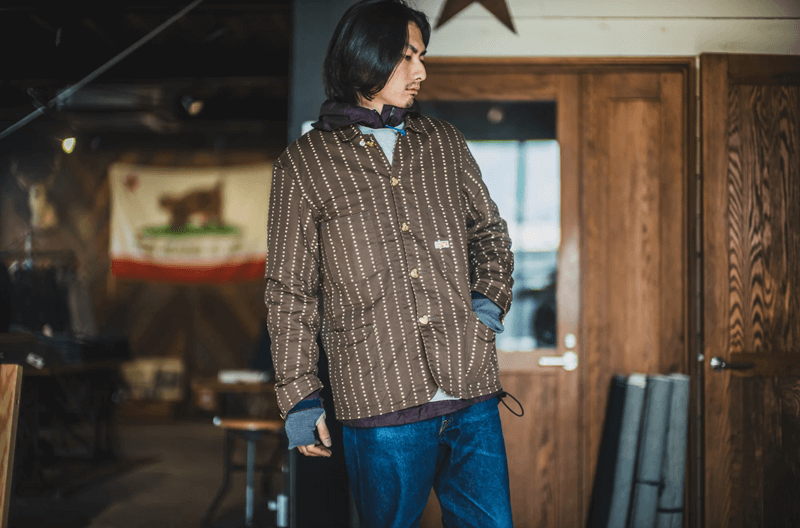 TCB jeans TCBジーンズ Cathartt Chore Coat Brown Paw Stripe キャットハート チョアコート