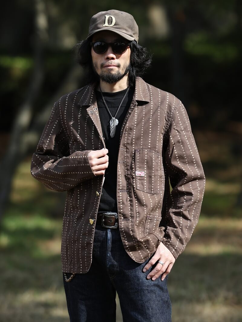 TCB jeans TCBジーンズ Cathartt Chore Coat Brown Paw Stripe キャットハート チョアコート