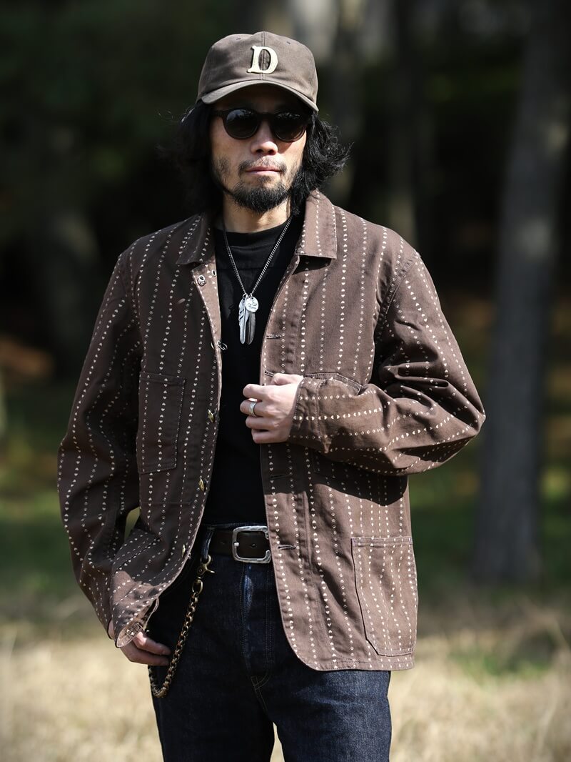 TCB jeans TCBジーンズ Cathartt Chore Coat Brown Paw Stripe キャットハート チョアコート