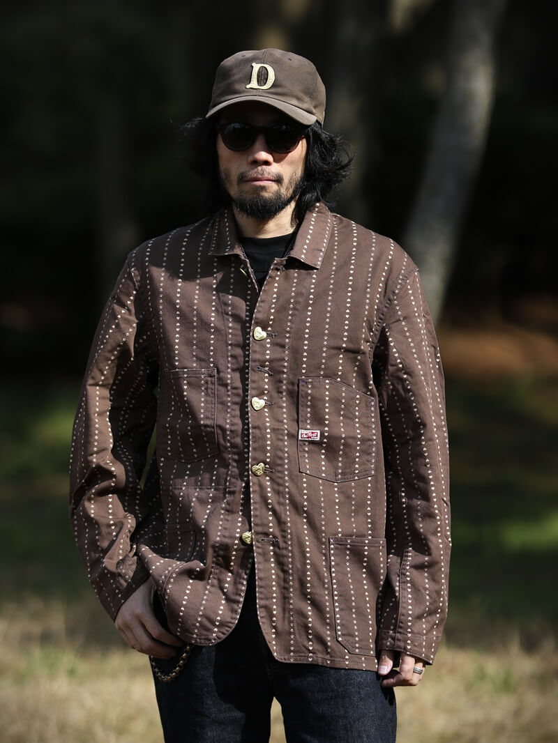 TCB jeans TCBジーンズ Cathartt Chore Coat Brown Paw Stripe キャットハート チョアコート