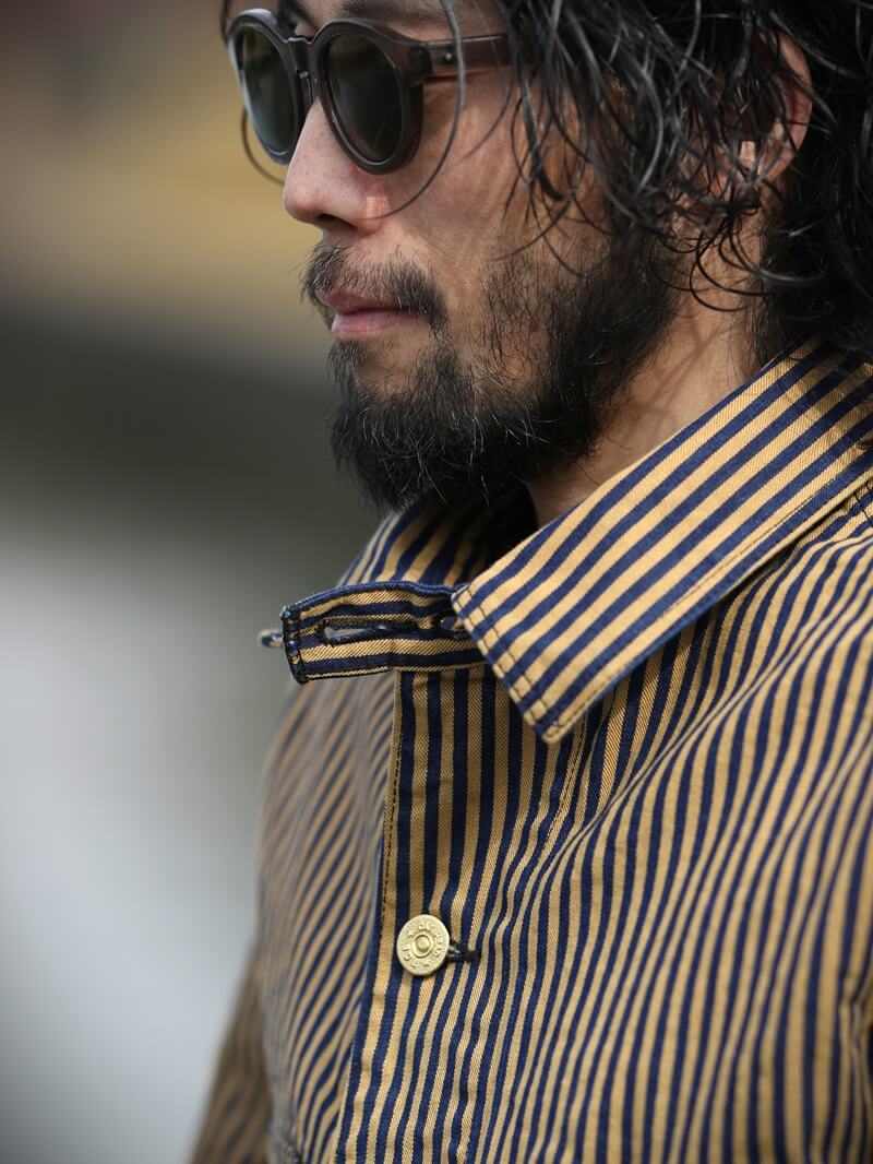 TCB jeans TCBジーンズ Cat Head Jacket Brown Tabby Stripe キャットヘッドジャケット ブラウンヒッコリー