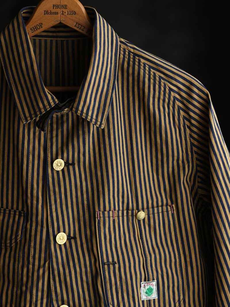 TCB jeans TCBジーンズ Cat Head Jacket Brown Tabby Stripe キャットヘッドジャケット ブラウンヒッコリー