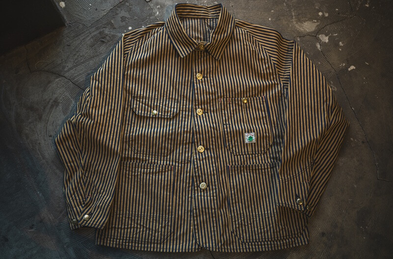 TCB jeans TCBジーンズ Cat Head Jacket Brown Tabby Stripe キャットヘッドジャケット ブラウンヒッコリー