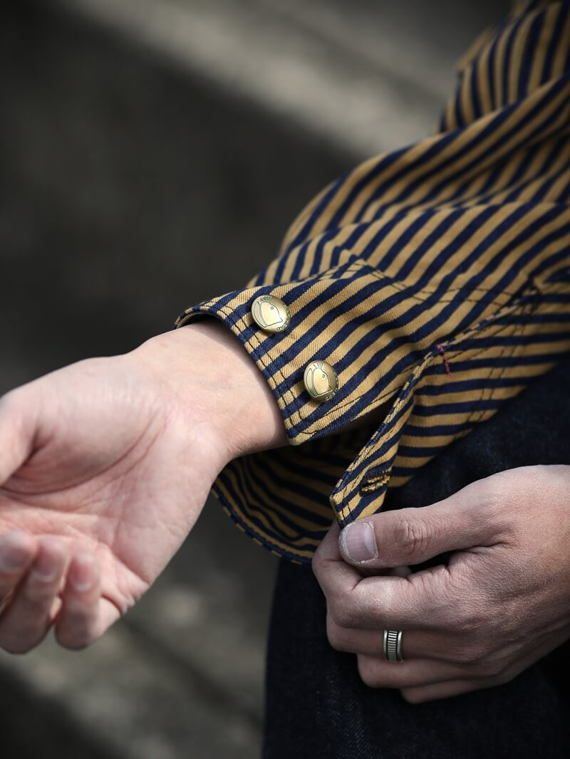 TCB jeans TCBジーンズ Cat Head Jacket Brown Tabby Stripe キャットヘッドジャケット ブラウンヒッコリー