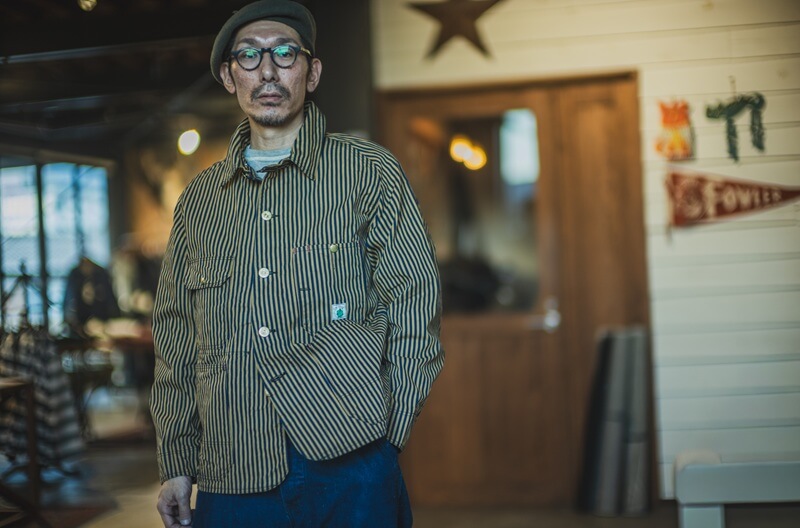 TCB jeans TCBジーンズ Cat Head Jacket Brown Tabby Stripe キャットヘッドジャケット ブラウンヒッコリー