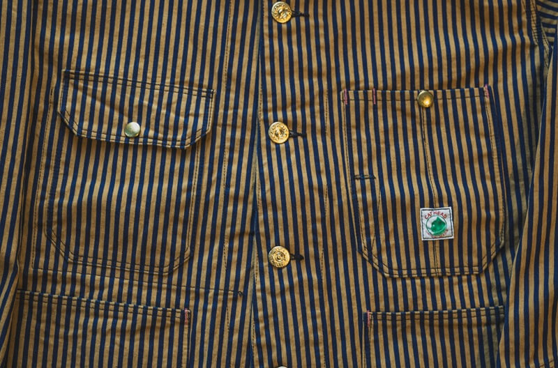 TCB jeans TCBジーンズ Cat Head Jacket Brown Tabby Stripe キャットヘッドジャケット ブラウンヒッコリー