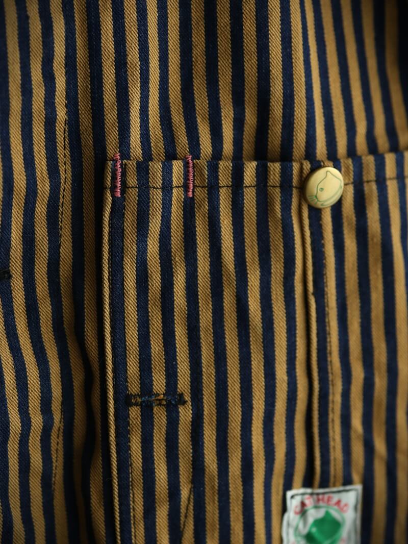 TCB jeans TCBジーンズ Cat Head Jacket Brown Tabby Stripe キャットヘッドジャケット ブラウンヒッコリー