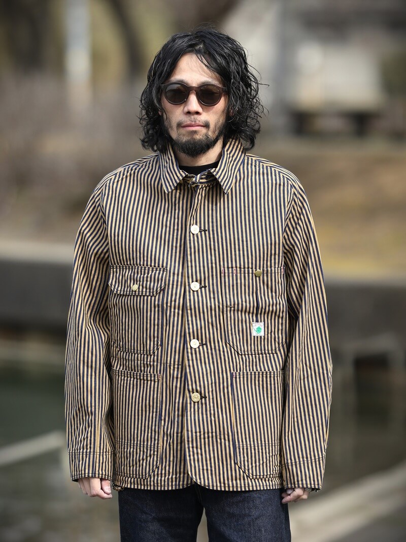 TCB jeans TCBジーンズ Cat Head Jacket Brown Tabby Stripe キャットヘッドジャケット ブラウンヒッコリー