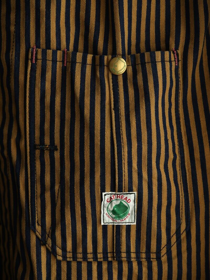 TCB jeans TCBジーンズ Cat Head Jacket Brown Tabby Stripe キャットヘッドジャケット ブラウンヒッコリー