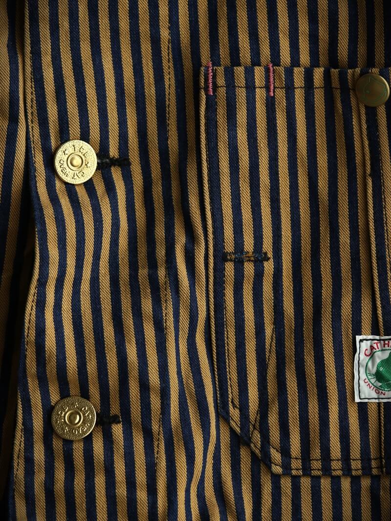 TCB jeans TCBジーンズ Cat Head Jacket Brown Tabby Stripe キャットヘッドジャケット ブラウンヒッコリー