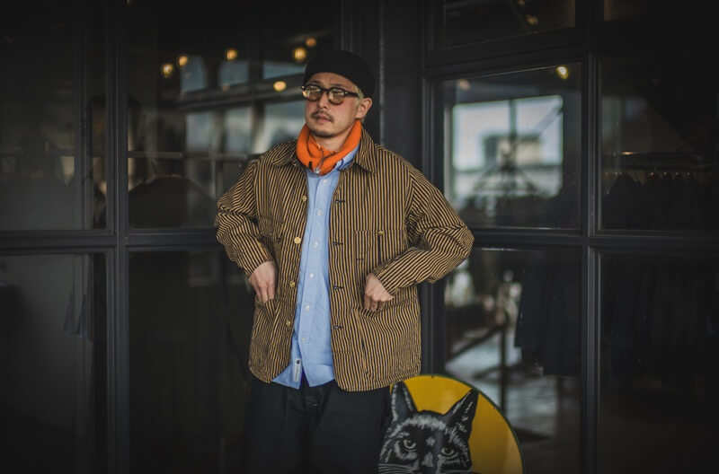 TCB jeans TCBジーンズ Cat Head Jacket Brown Tabby Stripe キャットヘッドジャケット ブラウンヒッコリー