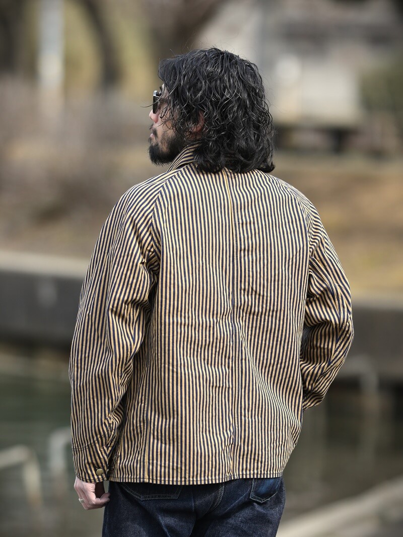 TCB jeans TCBジーンズ Cat Head Jacket Brown Tabby Stripe キャットヘッドジャケット ブラウンヒッコリー