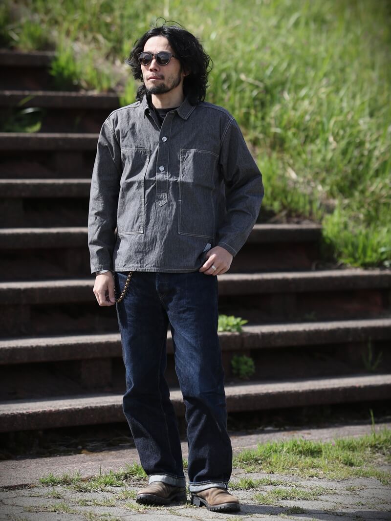 TCB jeans TCBジーンズ Black Catface Pullover Shirt キャットフェイス プルオーバーシャツ