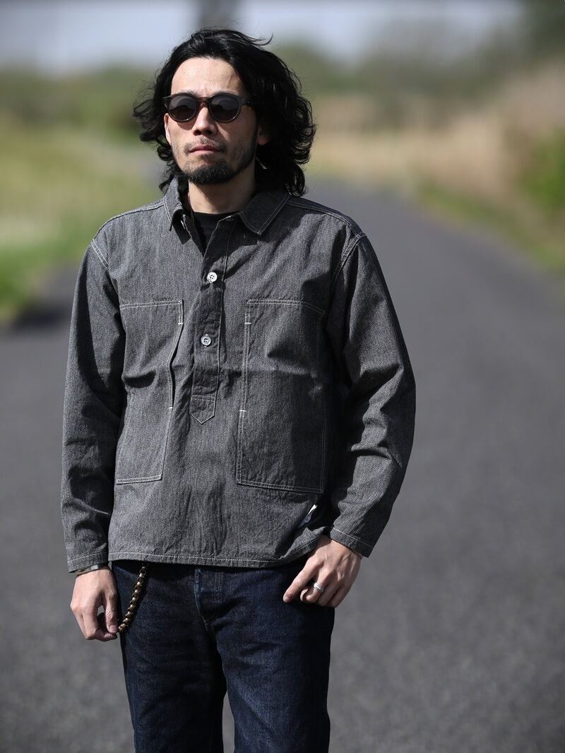 TCB jeans TCBジーンズ Black Catface Pullover Shirt キャットフェイス プルオーバーシャツ
