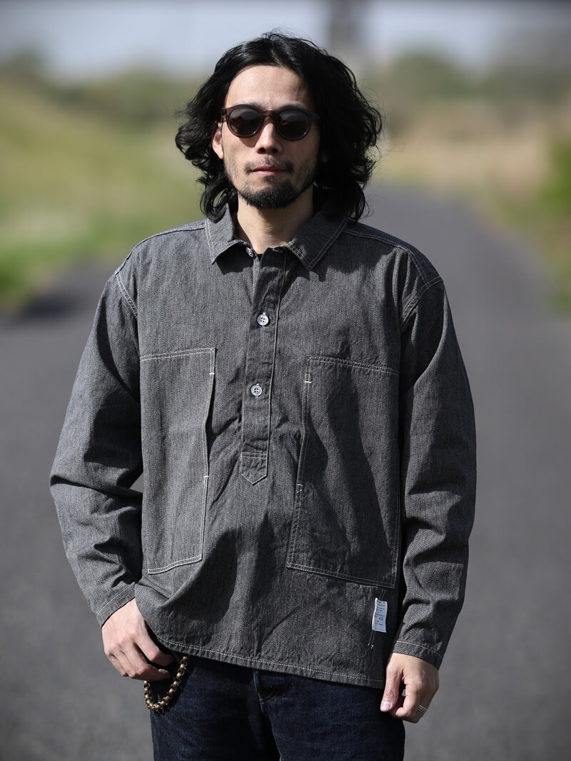 TCB jeans TCBジーンズ Black Catface Pullover Shirt キャットフェイス プルオーバーシャツ