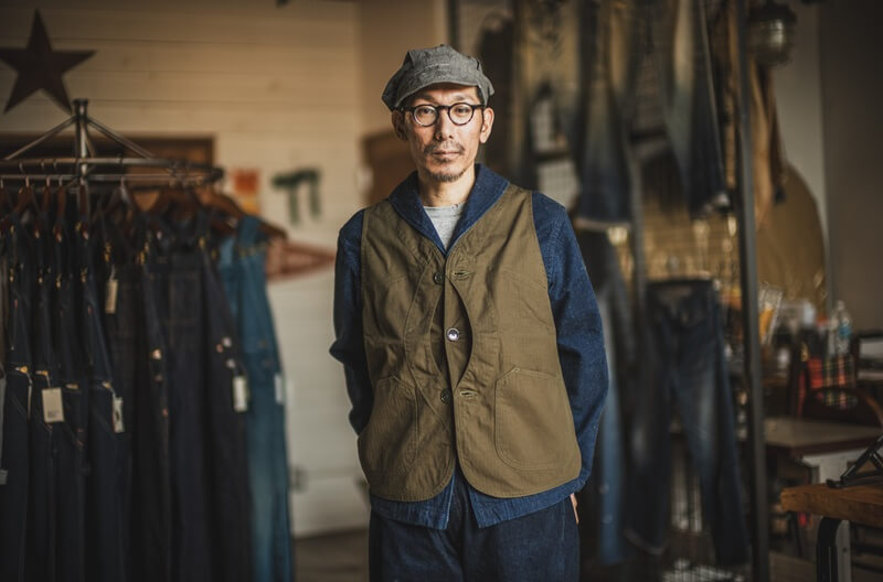 TCB jeans TCBジーンズ Huntsman Vest Neppy Green Herringbone ハンツマンベスト ヘリンボーン