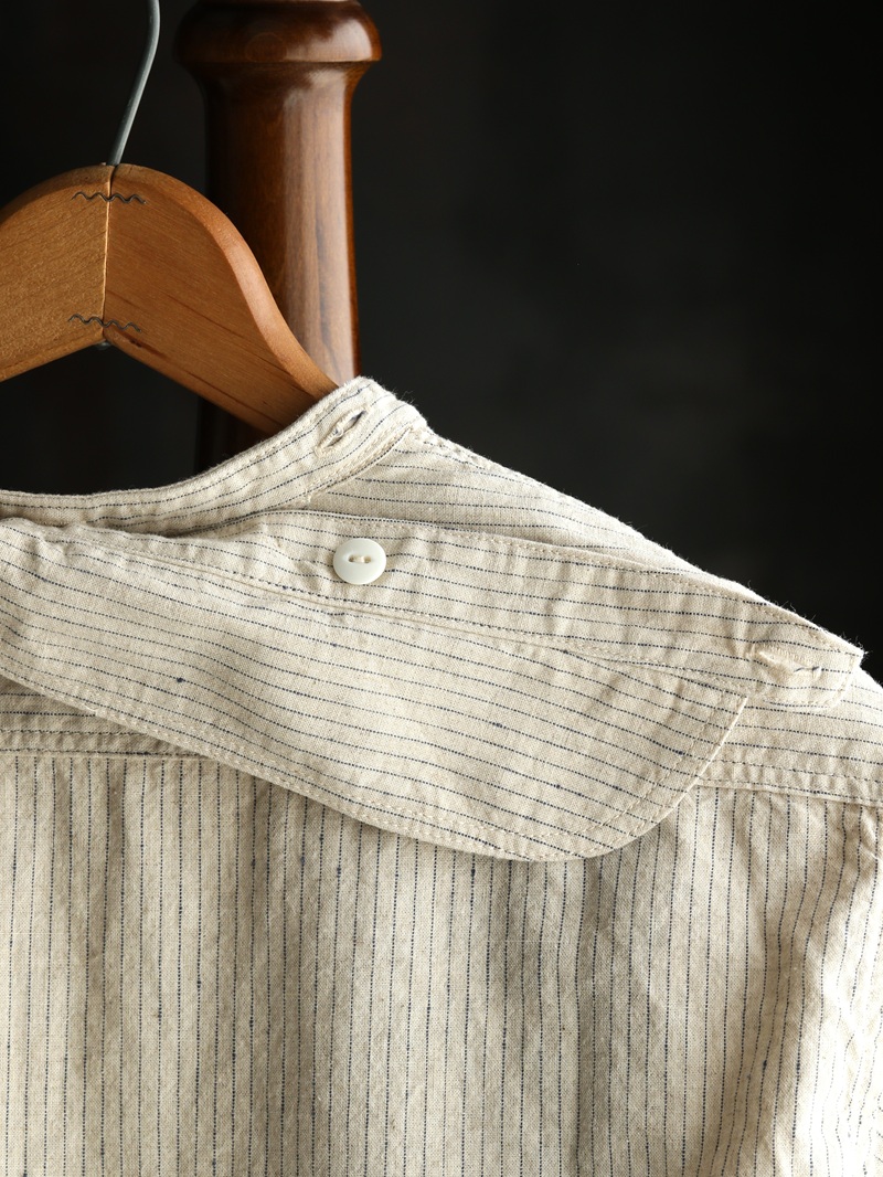 TCB jeans TCBジーンズ Detachable Collar Work Shirt  Beige Stripe デタッチャブルカラーワークシャツ ベージュストライプ