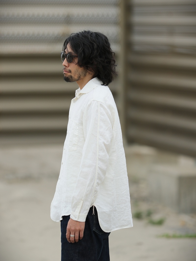 TCB jeans TCBジーンズ Detachable Collar Work Shirt  Linen デタッチャブルカラーワークシャツ リネン