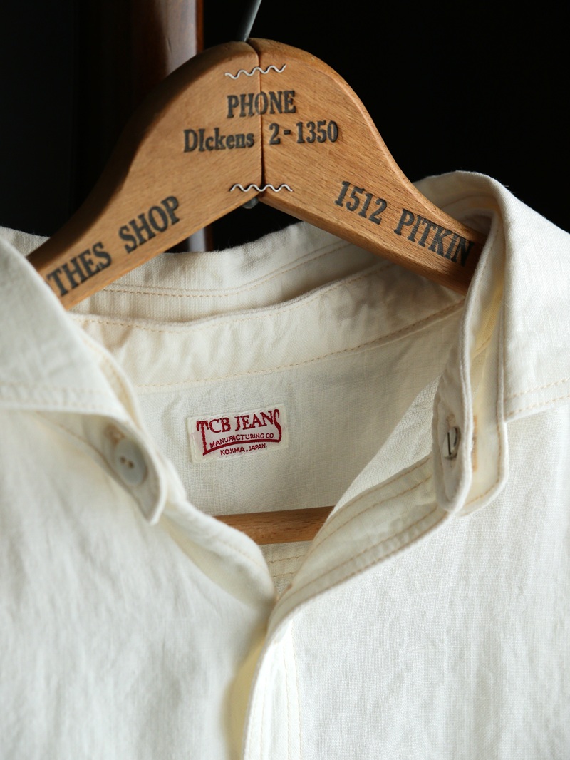 TCB jeans TCBジーンズ Detachable Collar Work Shirt  Linen デタッチャブルカラーワークシャツ リネン