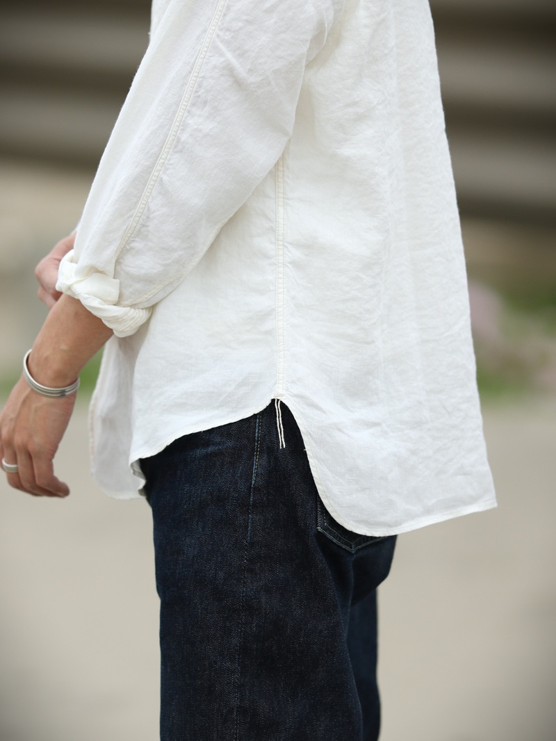 TCB jeans TCBジーンズ Detachable Collar Work Shirt  Linen デタッチャブルカラーワークシャツ リネン