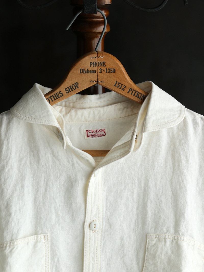 TCB jeans TCBジーンズ Detachable Collar Work Shirt  Linen デタッチャブルカラーワークシャツ リネン